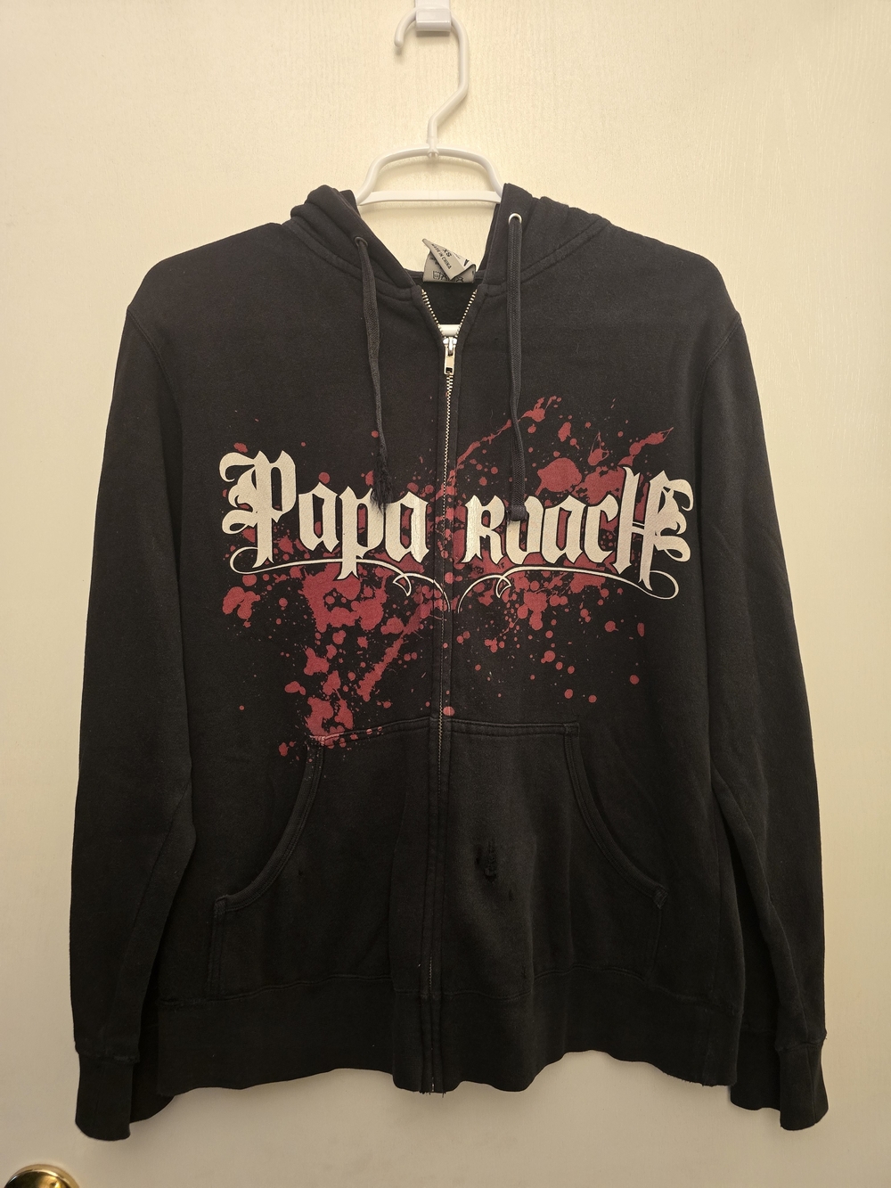 Papa Roach Black Zip Hoodie with Red Graphic